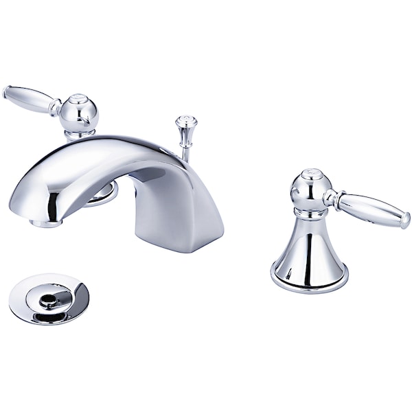 Two Handle Widespread Bathroom Faucet, Polished Chrome